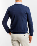 Camisola Decote em V em Azul