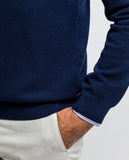 Camisola Decote em V em Azul