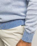 Blue Crew Neck Sweater 100% Cotton