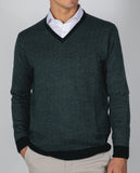 Camisola Decote em V em Verde