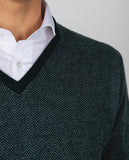 Camisola Decote em V em Verde