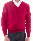 Camisola Decote em V 100% Algodão em Encarnado Escuro