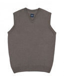 Dark Sand V Neck Sweater 100% Merino Wool