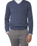 Blue V Neck Sweater 100% Cotton