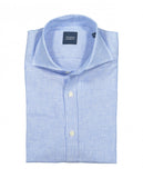 Camisa Casual 100% Linho em Azul Claro