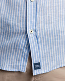 Camisa Casual 100% Linho em Azul Claro