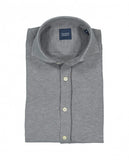 Camisa Casual 100% Algodão em Cinzento Claro