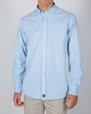 Camisa Casual 100% Algodão em Azul Claro