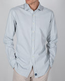 Camisa Casual 100% Algodão em Cinzento Claro