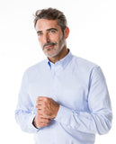 Camisa Clássica 100% Algodão em Azul Claro
