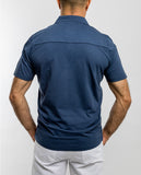 Camisa Casual 100% Algodão em Azul Escuro