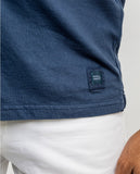 Camisa Casual 100% Algodão em Azul Escuro