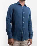 Dark Blue Casual Shirt 100% Linen