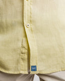 Camisa Casual 100% Linho em Amarelo Claro