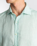 Camisa Casual 100% Linho em Verde Claro