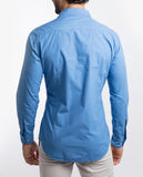 Camisa Casual 100% Algodão em Azul