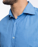 Camisa Casual 100% Algodão em Azul