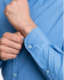 Camisa Casual 100% Algodão em Azul
