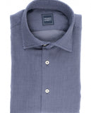 Camisa Casual 100% Algodão em Azul Escuro