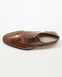 Brown Sapatos Clássicos Atacadores G.EUA Picos Mel Brilho 100% Leather