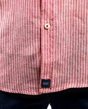 Camisa Casual 100% Linho em Cor-de-rosa Escuro
