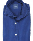 Camisa Casual 100% Algodão em Azul Escuro