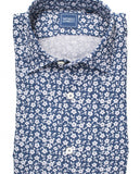 Camisa Casual 100% Linho em Azul Escuro
