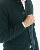 Dark Green Cardigan 100% Wool