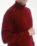 Camisola Gola Alta 100% Lã Merino em Bordeaux