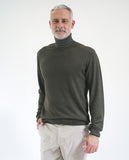 Dark Green Turtleneck 100% Merino Wool