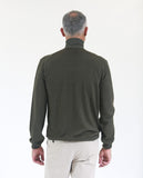 Camisola Gola Alta 100% Lã Merino em Verde Escuro